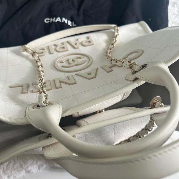 Chanel Deauville Large Shopping Bag White - Picture 7 of 15